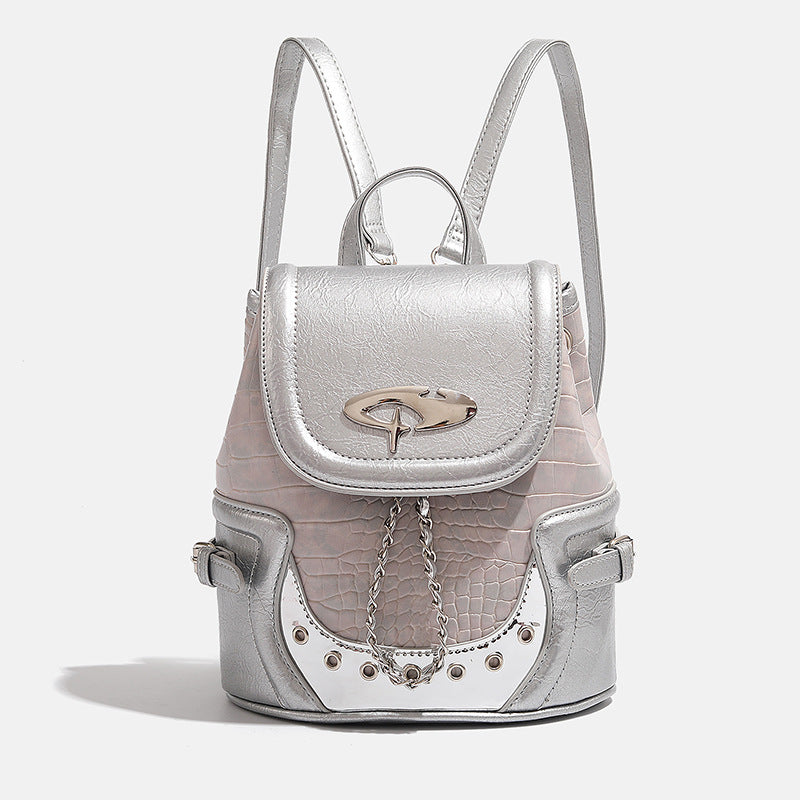 Fashionable Crocodile-Embossed Mini Backpack LoungeYard — product view 2
