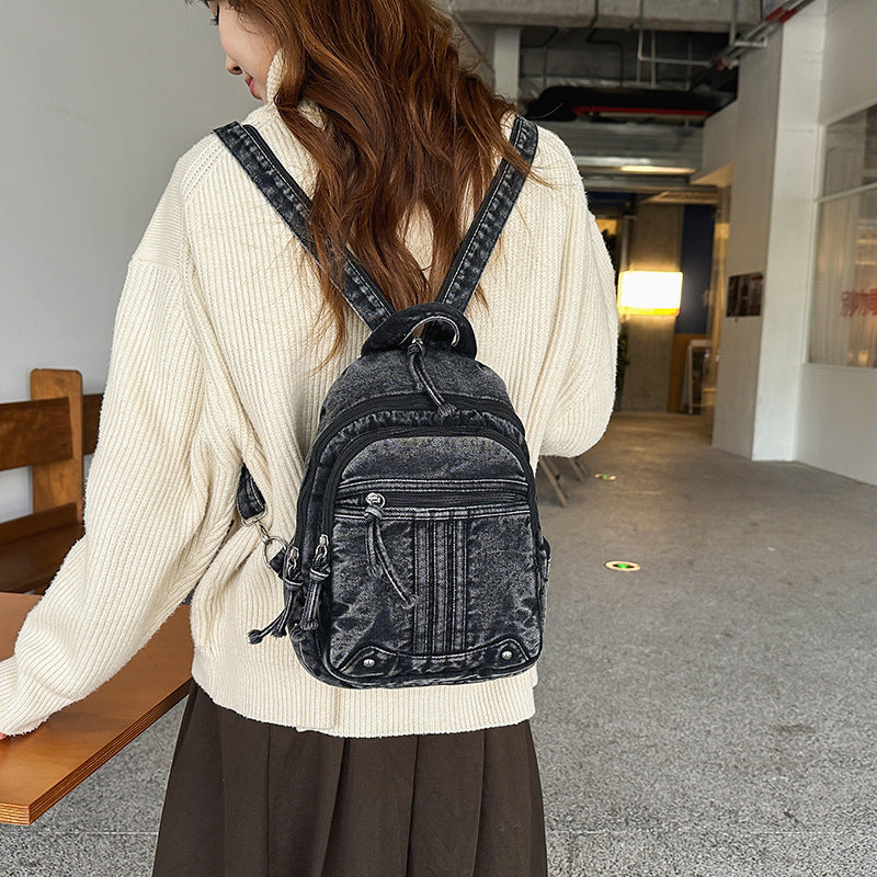 Multifunctional Denim Backpack LoungeYard — product view 2