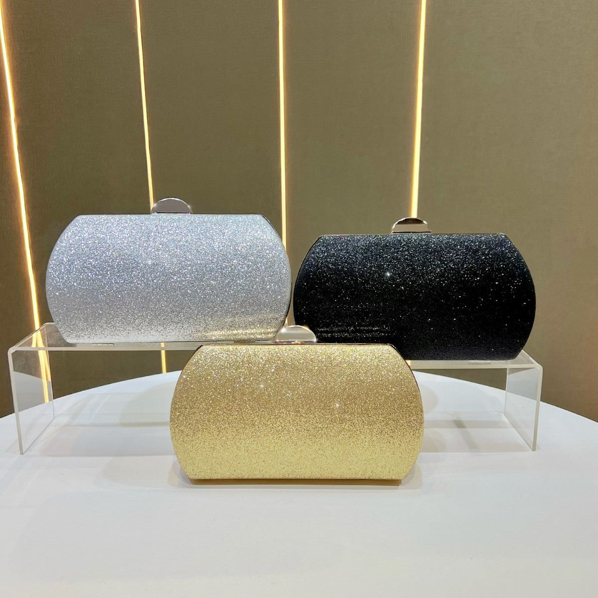 Glittering Cylindrical Evening Clutch — product view 4