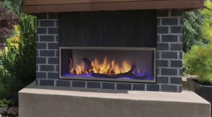 Majestic - 48&quot; Lanai Outdoor Linear Fireplace W/ Intellifire Plus Ignition Single Sided - ODLANAIG-48