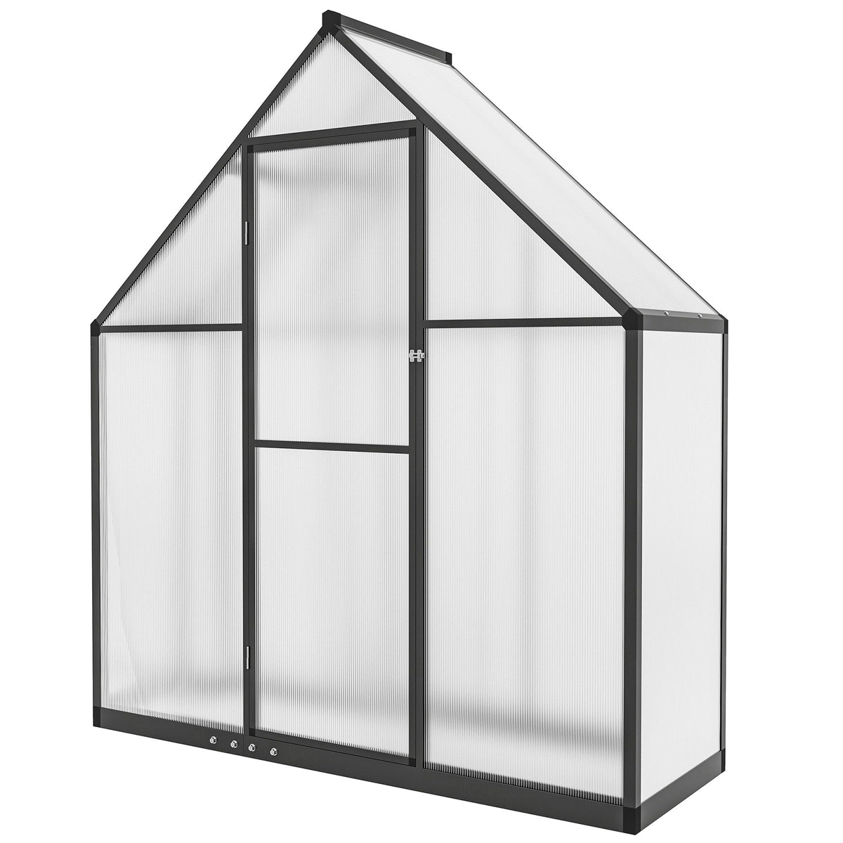 5.5 x 6.5ft Polycarbonate Greenhouse with Swing Door & Window, Black — product view 2