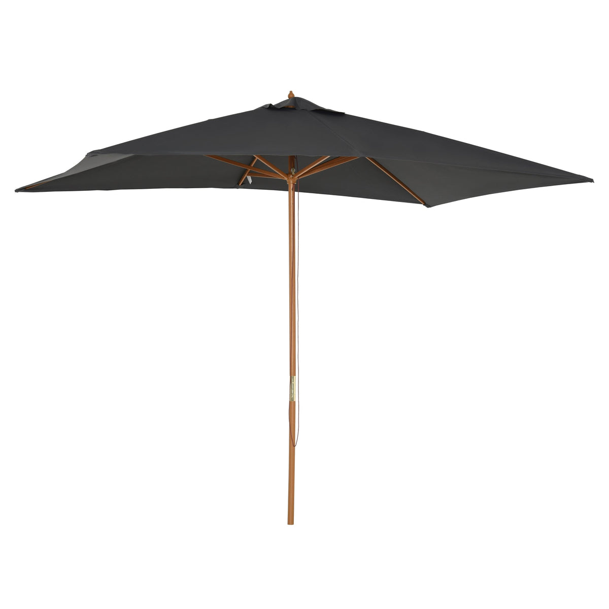 7' x 10' Wooden Patio Umbrella with Top Vent, Dark Grey — product view 2