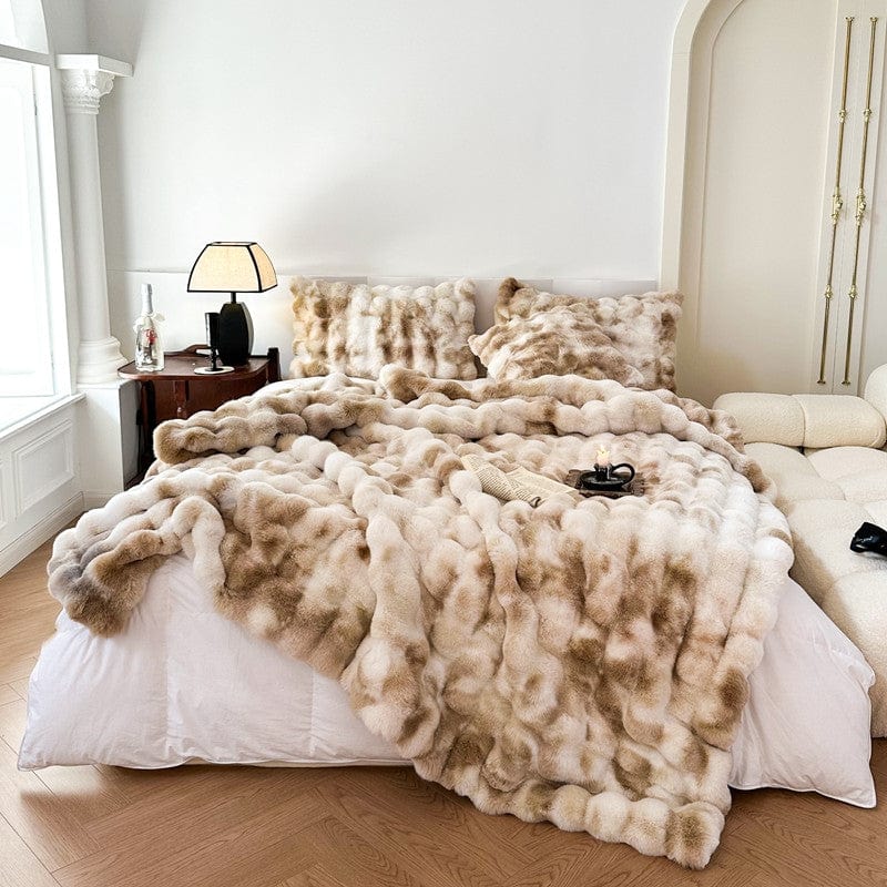 Tie-Dye Rabbit Faux Fur Throw Blanket, Soft — product view 6