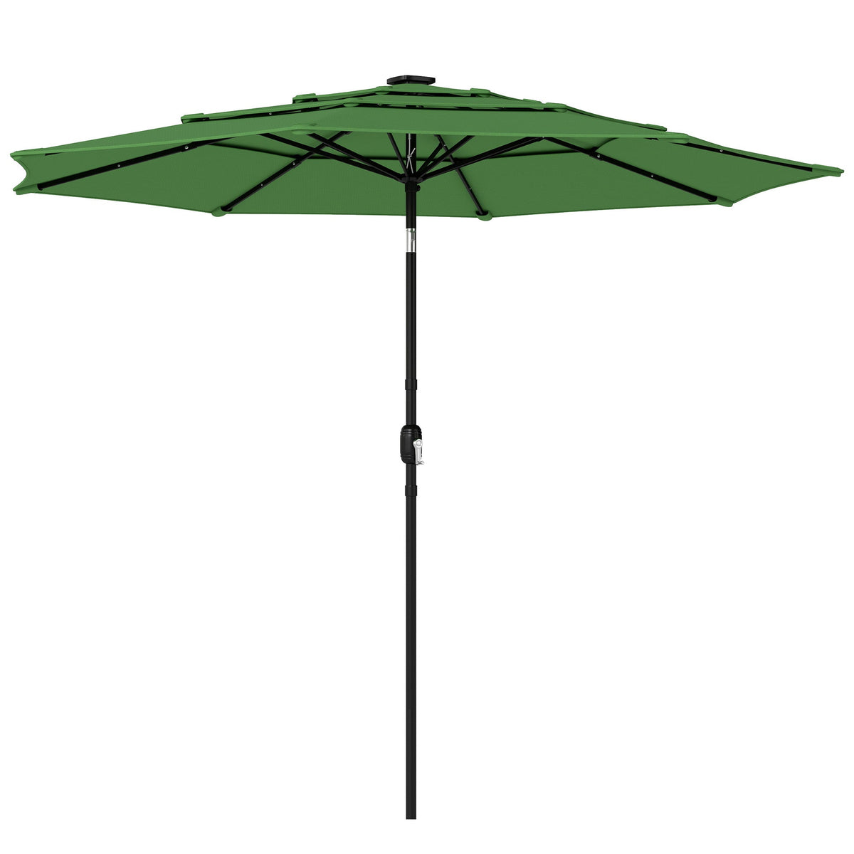 3 m Garden Parasol with 3-Tier Roof, Crank Handle & Tilt, Green — product view 1