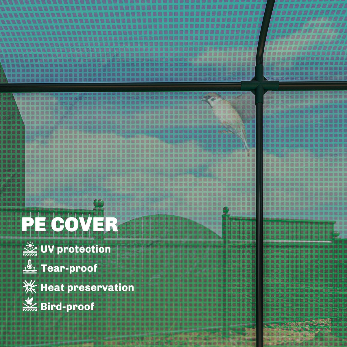78.7" x 29.5" x 74" Mini Greenhouse, Green — product view 7