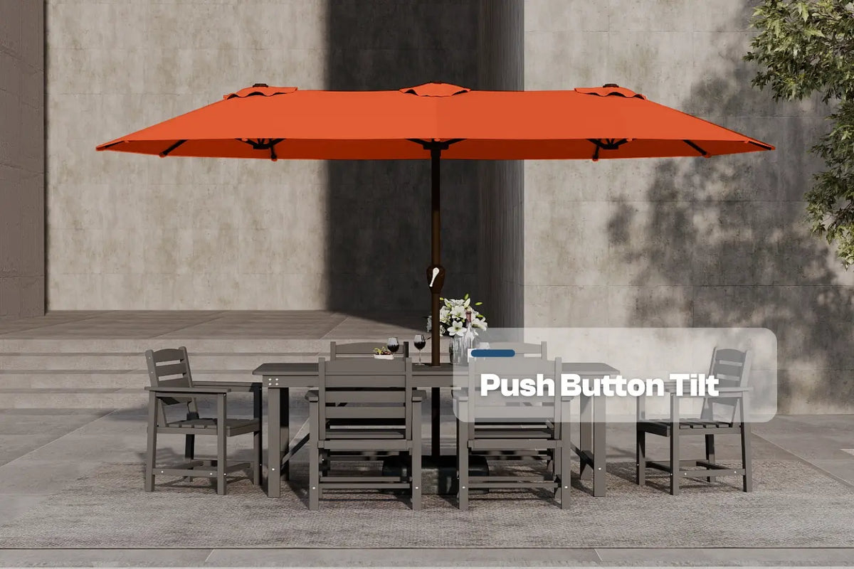 Double‑Sided Patio Umbrella with Base — product view 5