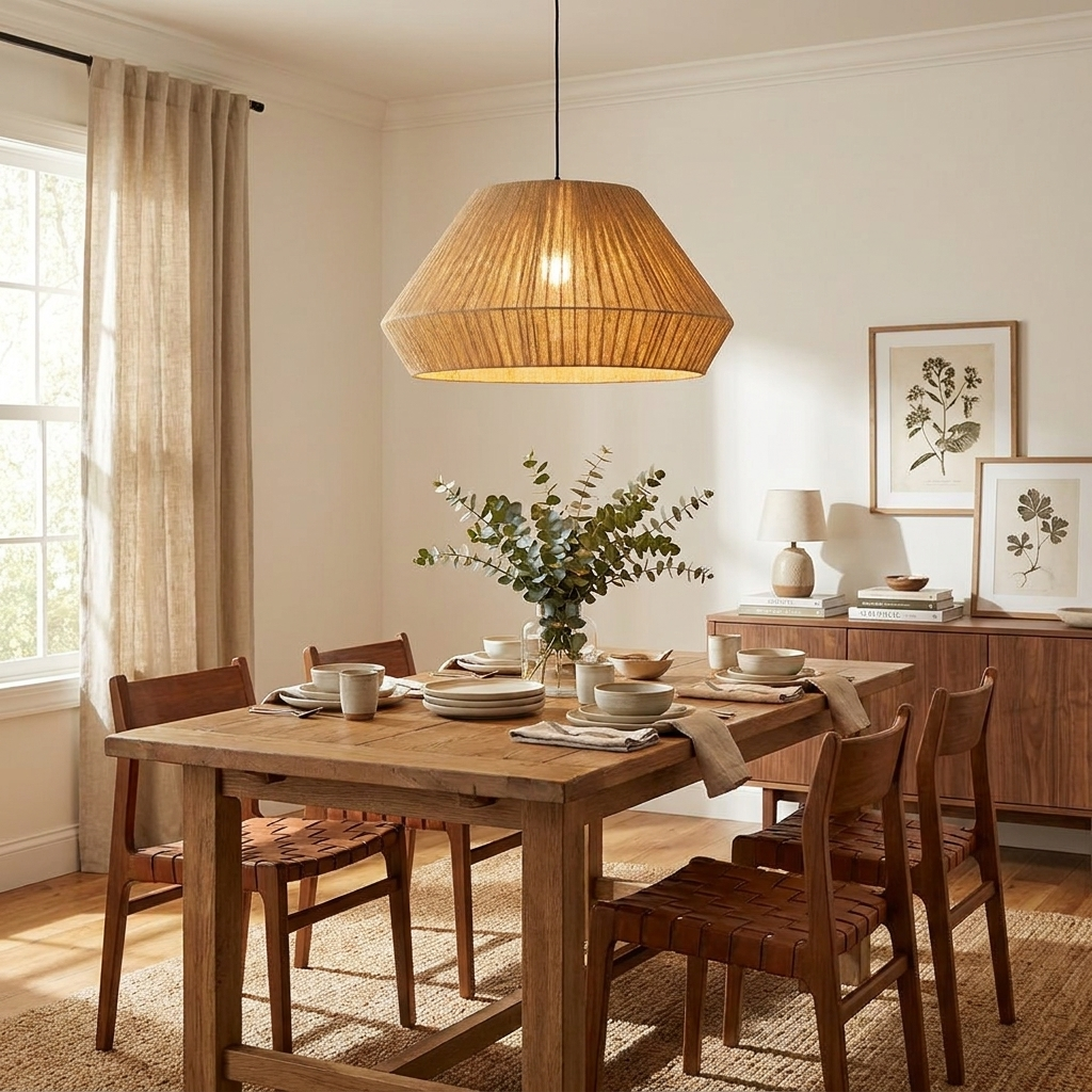 Origami Faceted Linen Pendant Lamp — product view 2