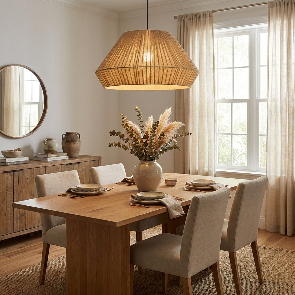 Origami Faceted Linen Pendant Lamp — product view 5