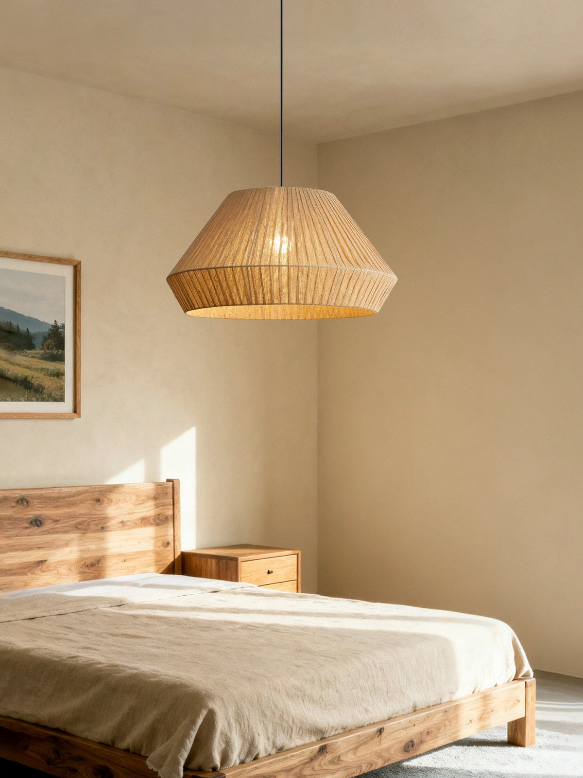 Origami Faceted Linen Pendant Lamp — product view 6
