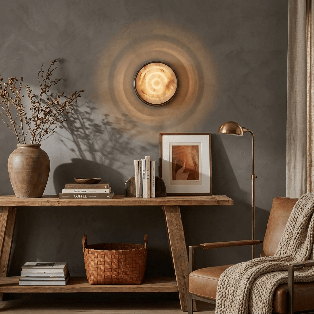 Orlina Stone Disc Wall Sconce — product view 2