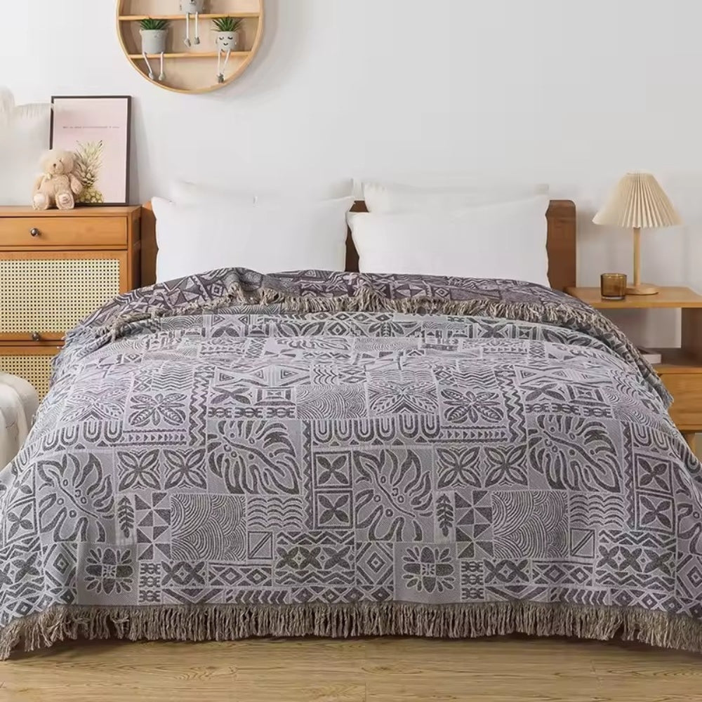 LoungeYard | Ornate Blossom Cotton Blanket — product view 1