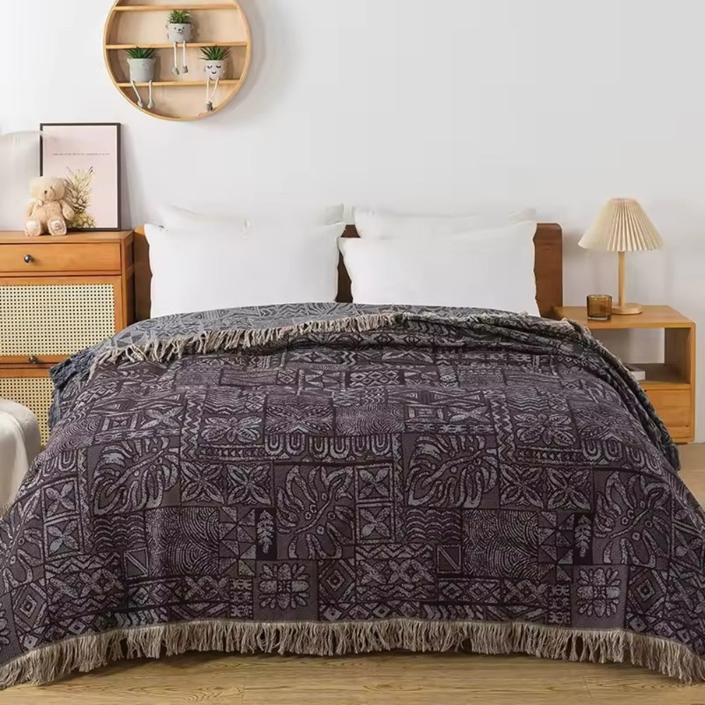 LoungeYard | Ornate Blossom Cotton Blanket — product view 3