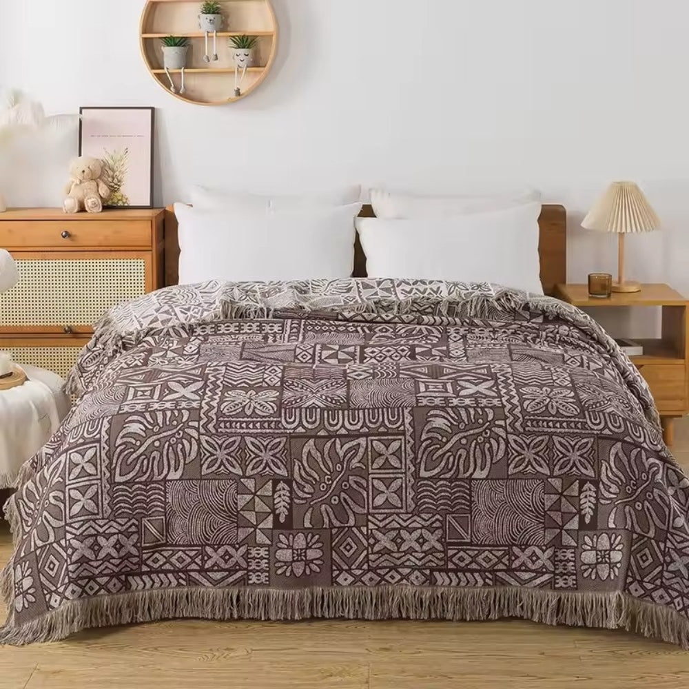 LoungeYard | Ornate Blossom Cotton Blanket — product view 4