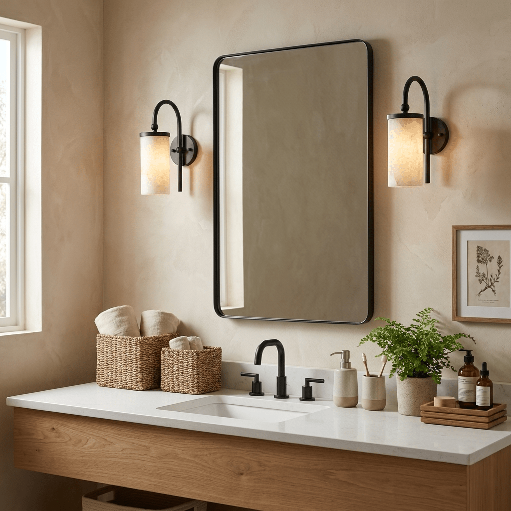 Orvella Alabaster Arc Wall Sconce — product view 2