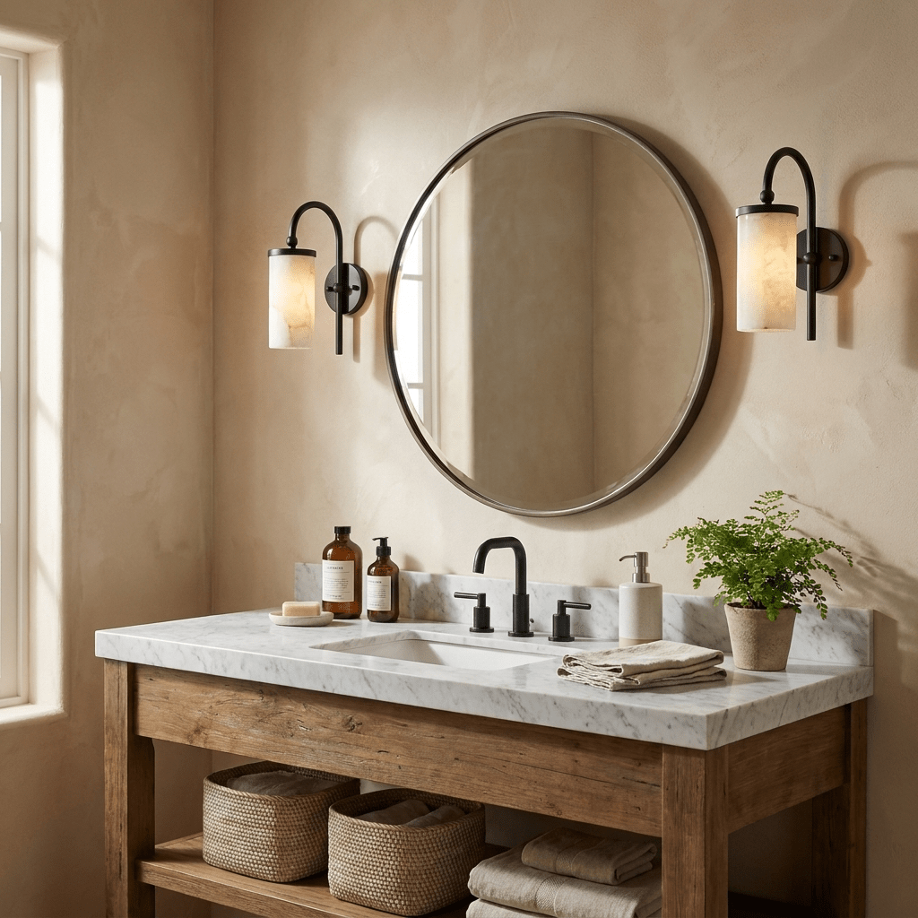 Orvella Alabaster Arc Wall Sconce — product view 5