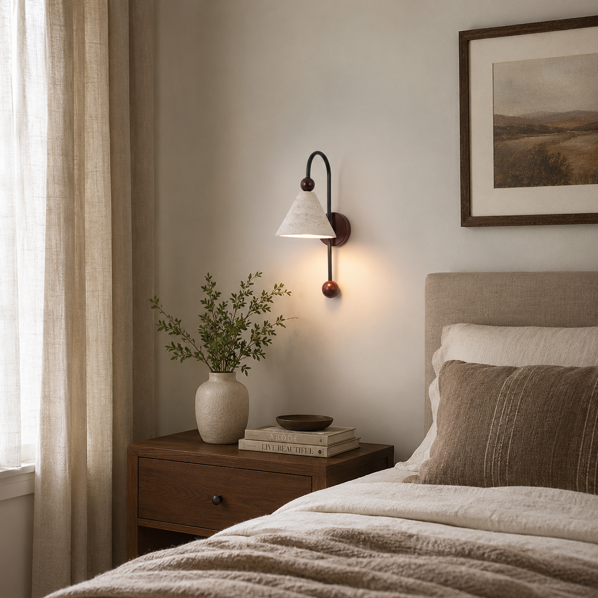 Overlook Travertine Wall Sconce — product view 7