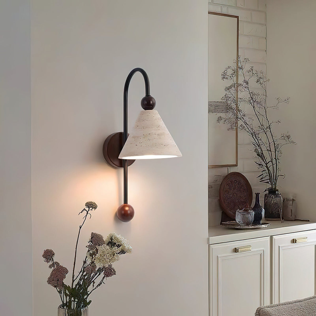 Overlook Travertine Wall Sconce — product view 6