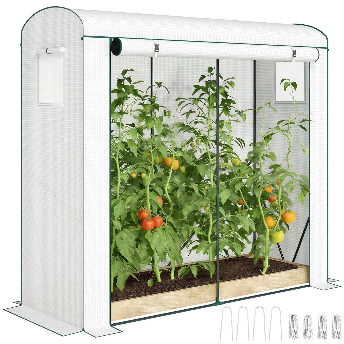 78.7" x 29.5" x 74" Mini Greenhouse, White — product view 1