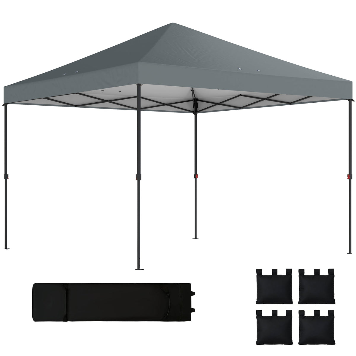 10' x 10' Pop Up Canopy Tent with Wheeled Carry Bag, Dark Gray — product view 1
