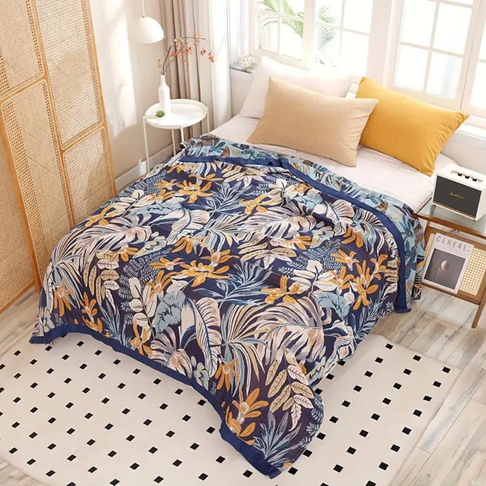 LoungeYard | Palmera Tropical Jacquard Blanket Throw — product view 3