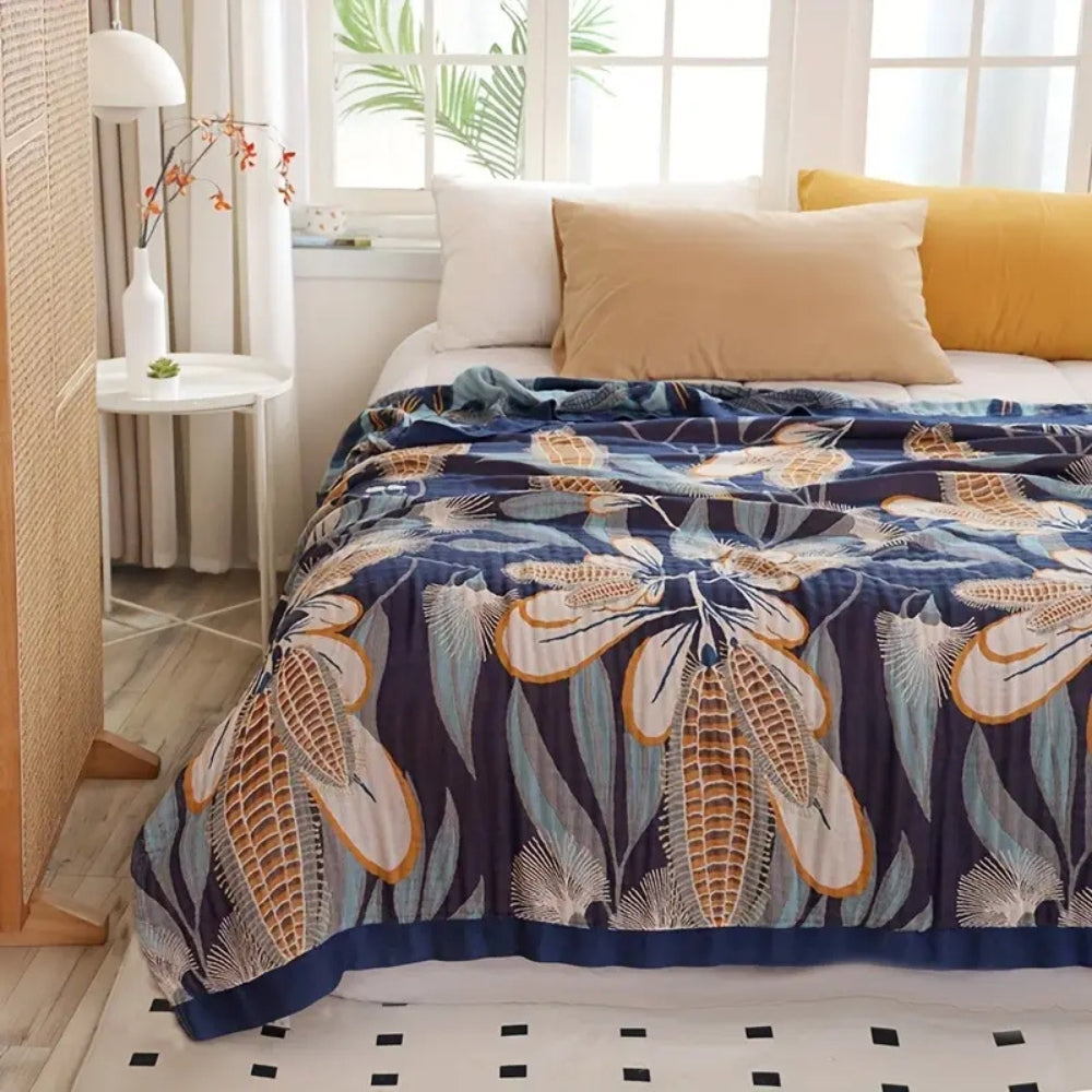 LoungeYard | Palmera Tropical Jacquard Blanket Throw — product view 4