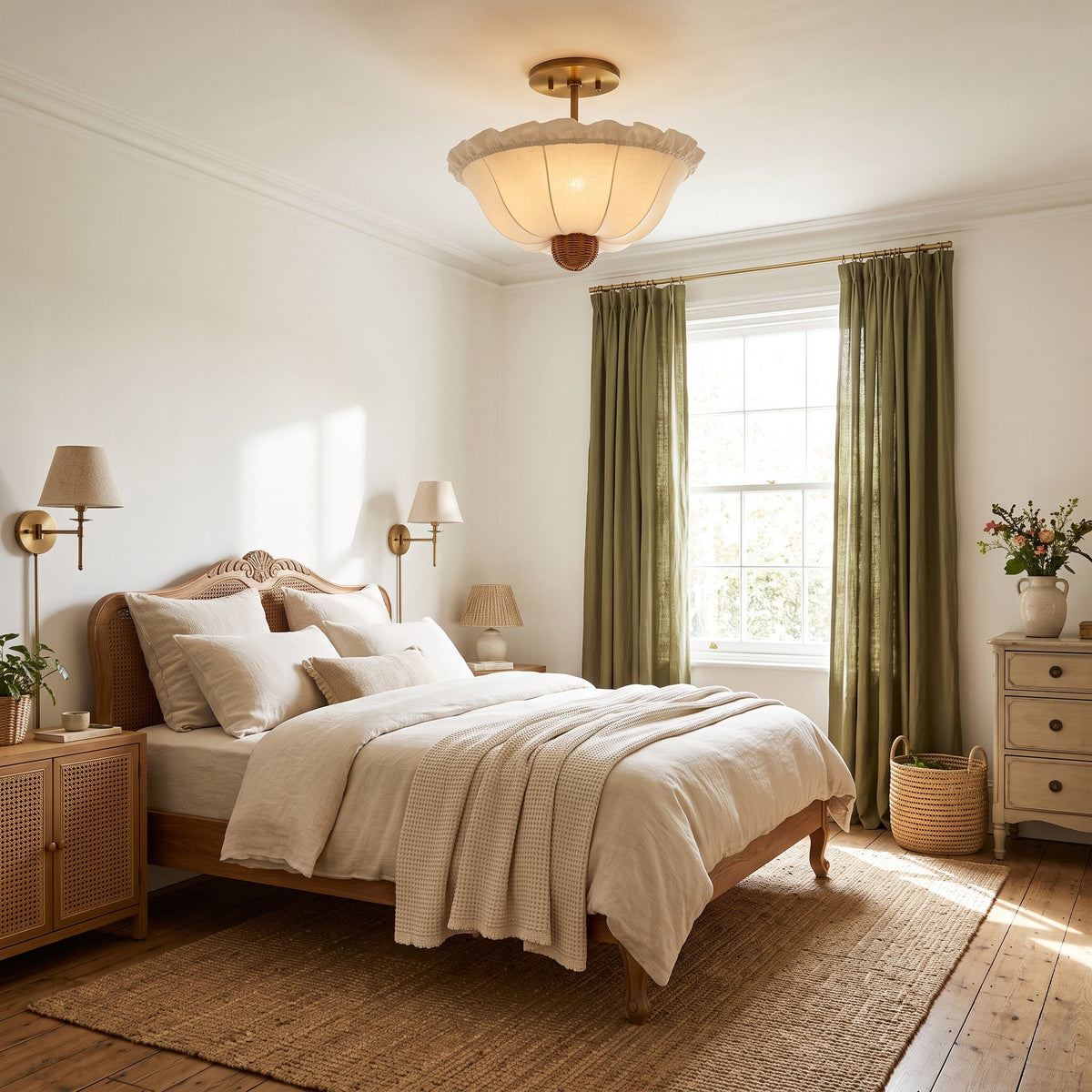 Paloma Linen Flush Mount Ceiling Light — product view 2