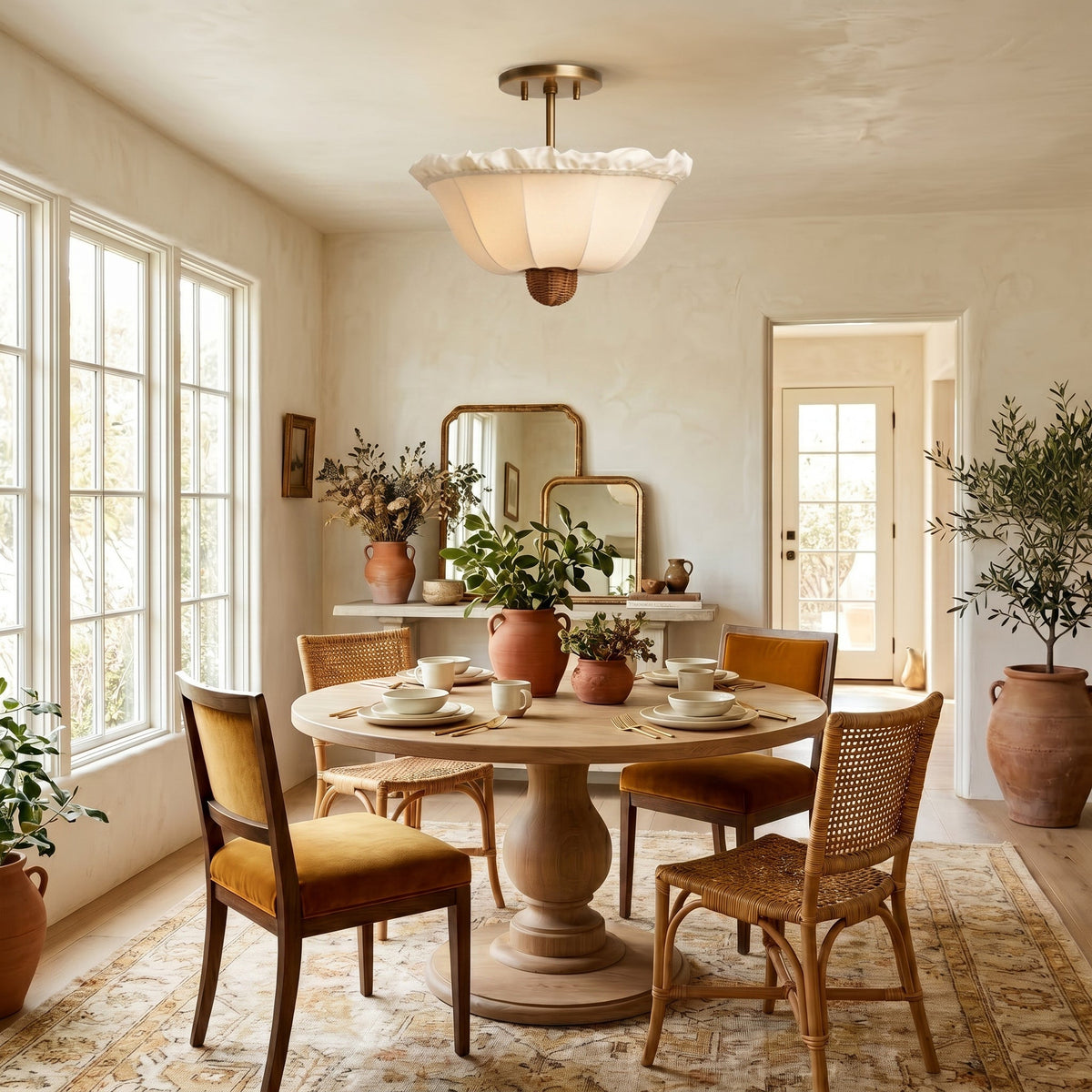Paloma Linen Flush Mount Ceiling Light — product view 5