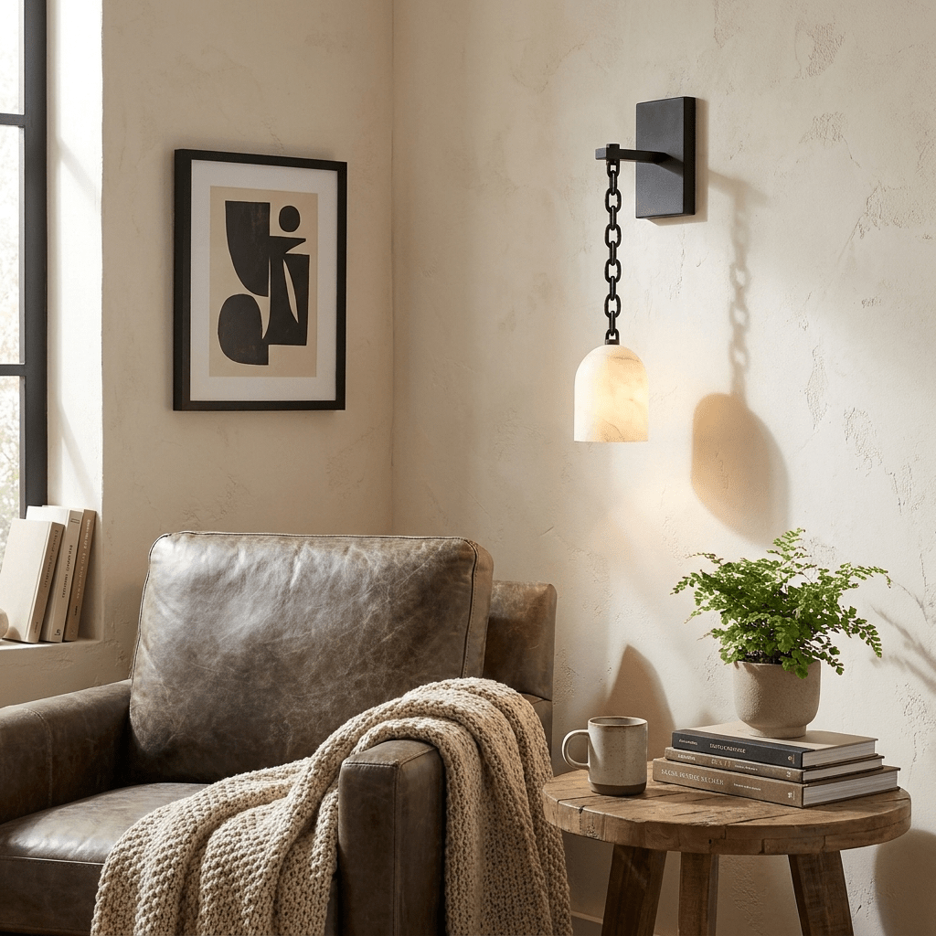 Pendulum Alabaster Wall Sconce — product view 5