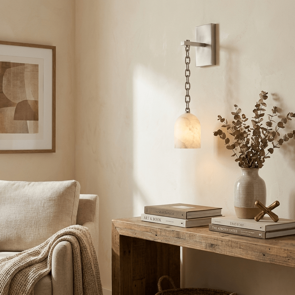 Pendulum Alabaster Wall Sconce — product view 4