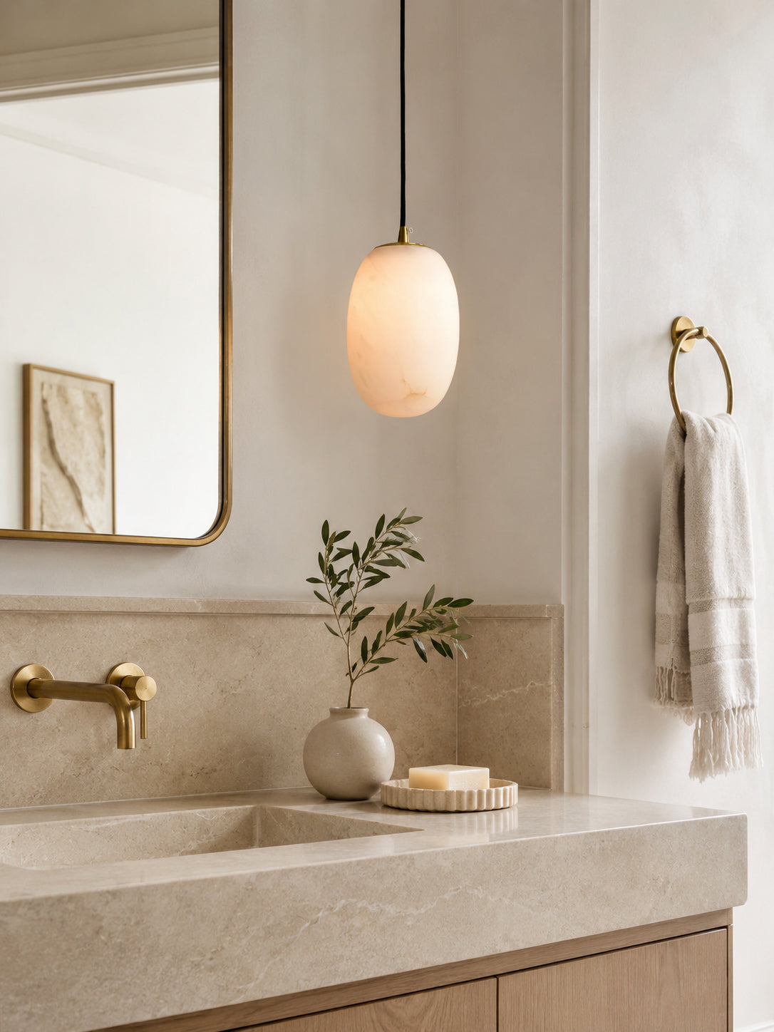 Pod Mini Alabaster Pendant Light — product view 6