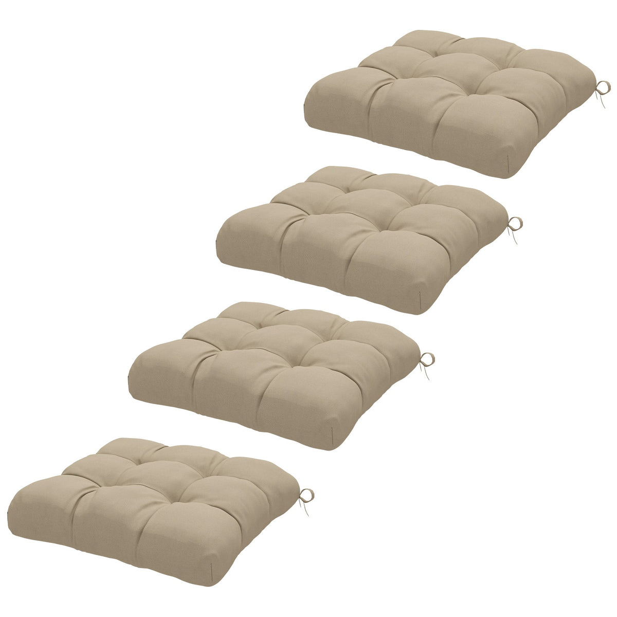 4-Piece Patio Chair Cushions Set with Ties, 19" x 19" x 4" — product view 2