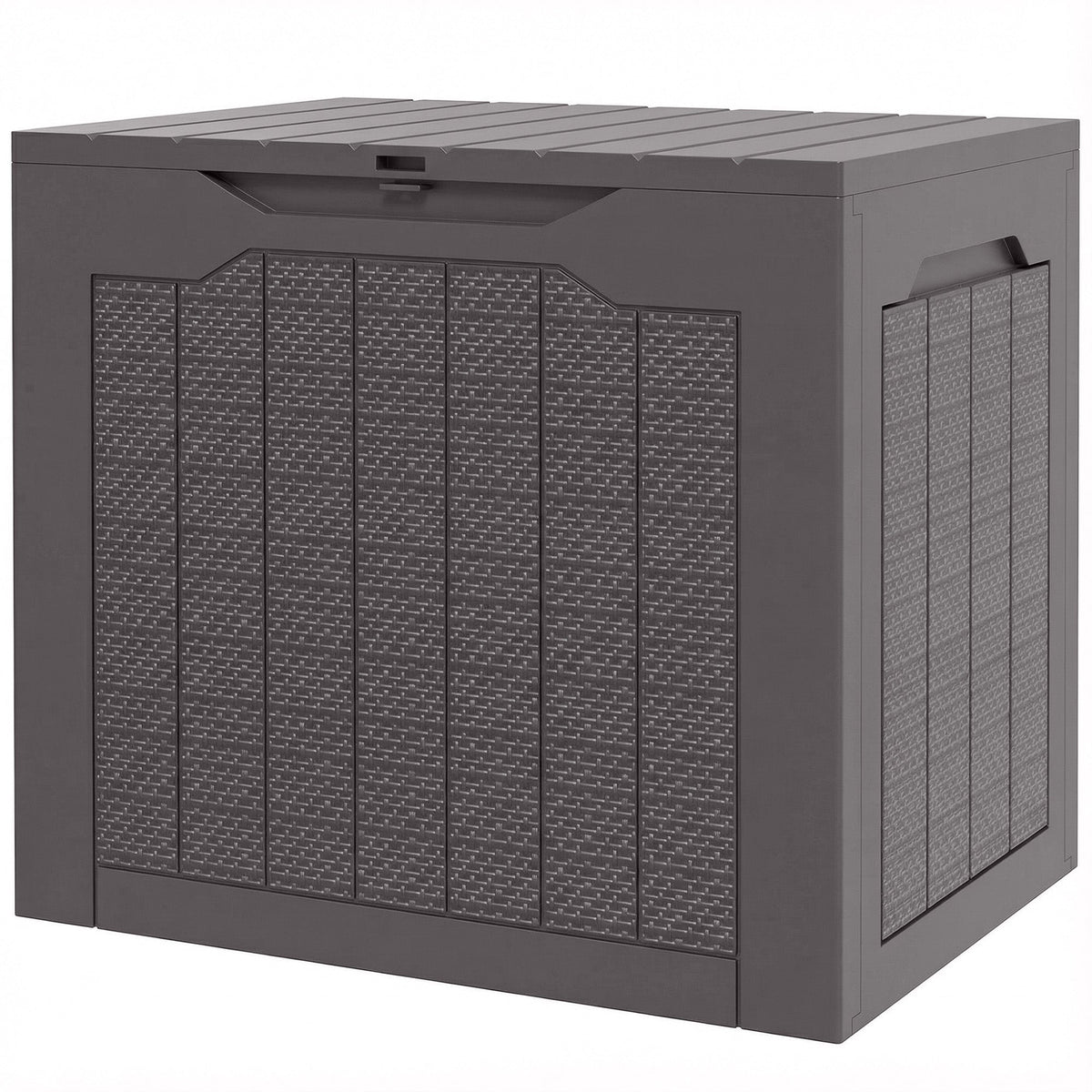 93L Plastic Garden Storage Box with Handles, Brown — product view 2