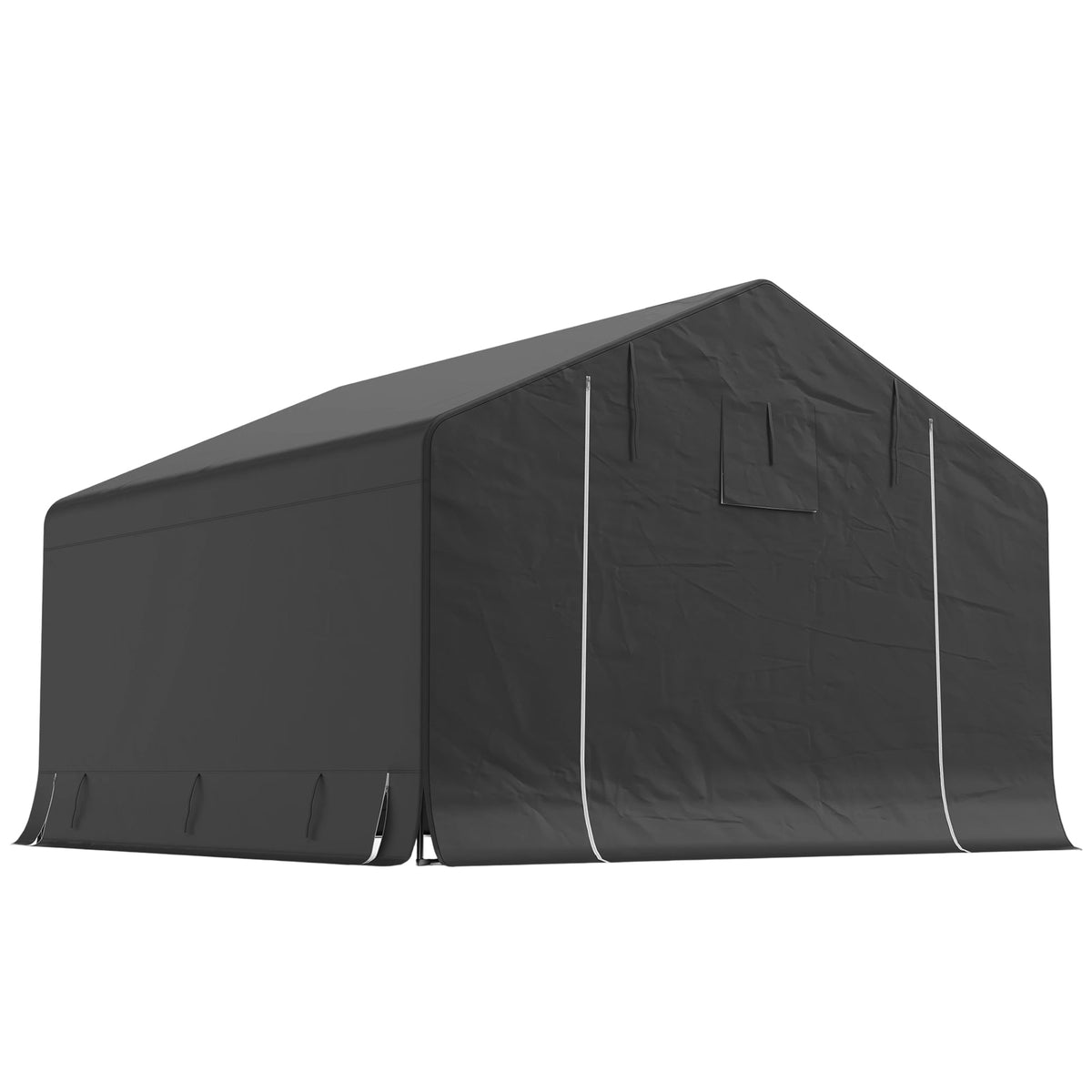 10' x 10' Portable Storage Shed with Roll-up Door, Dark Grey — product view 2
