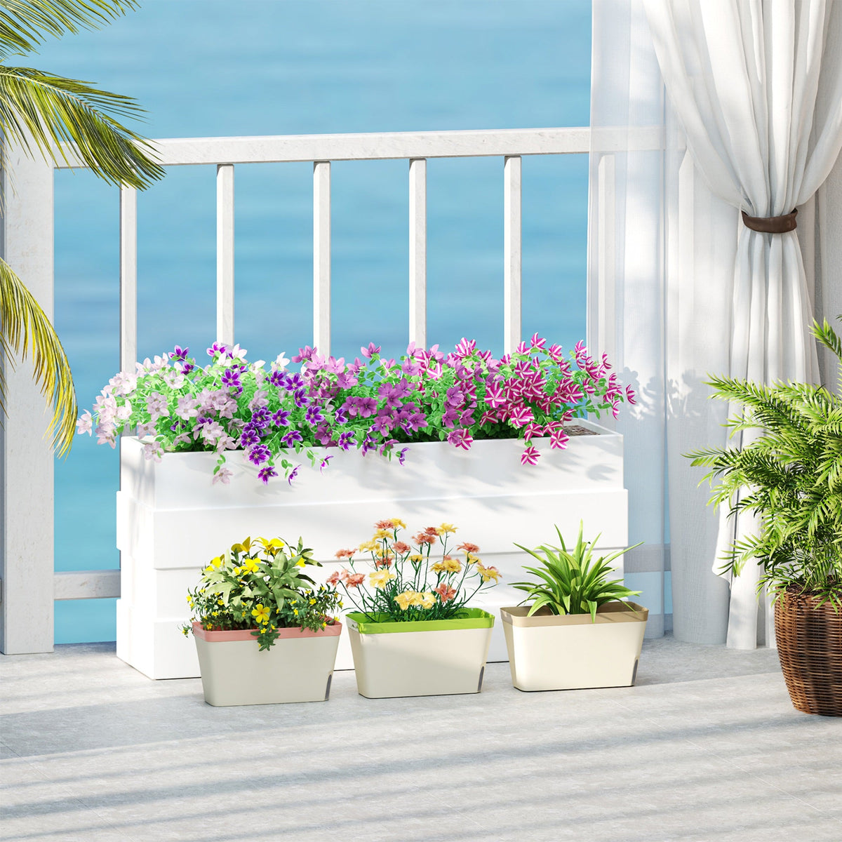 3 Pack 10.5" Self-Watering Planter Boxes with Water Level Indicator — product view 3