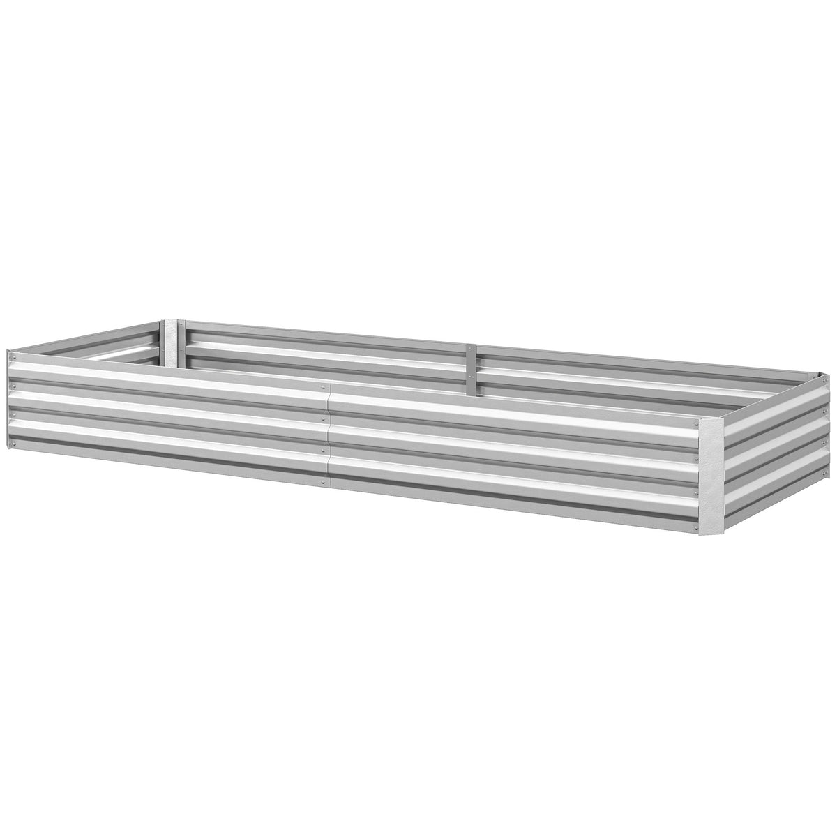 8' x 3' x 1' Galvanized Raised Garden Bed for Growing Flowers, Succulents, Silver — product view 2