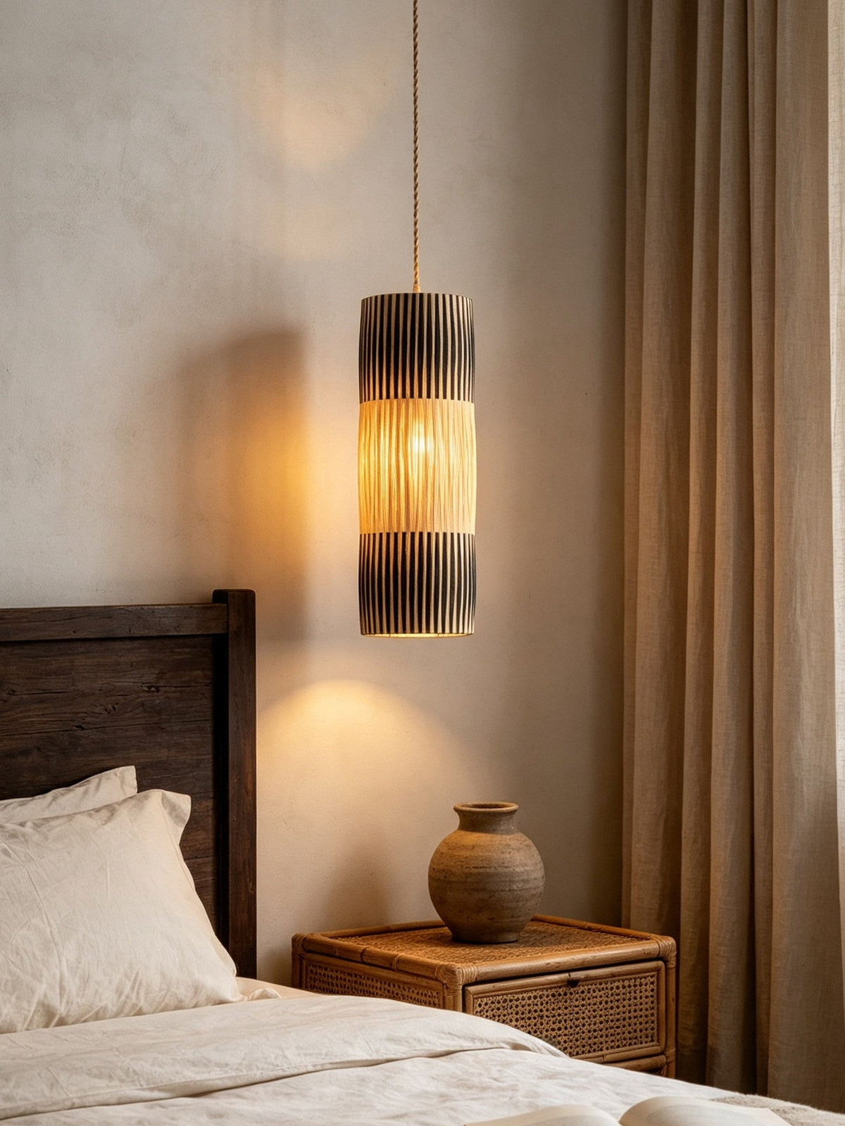 Reed Woven Raffia Pendant Lamp — product view 4