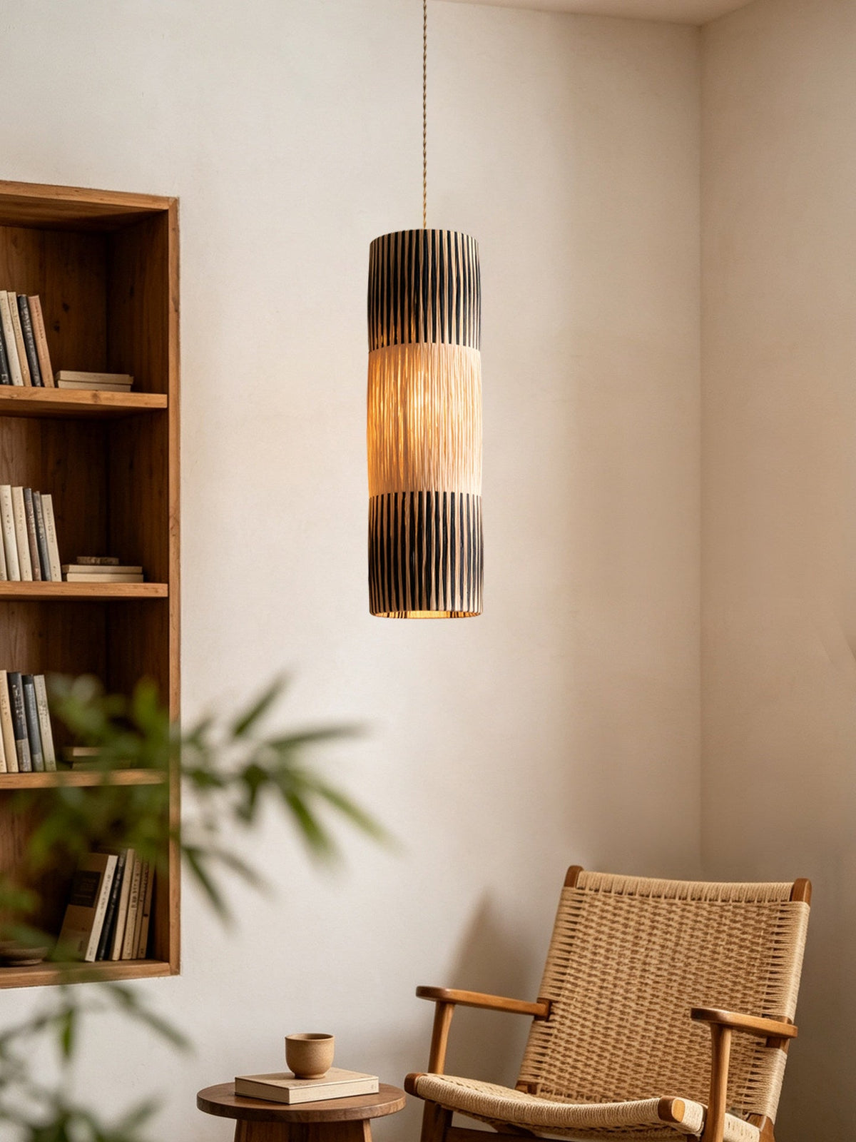 Reed Woven Raffia Pendant Lamp — product view 5