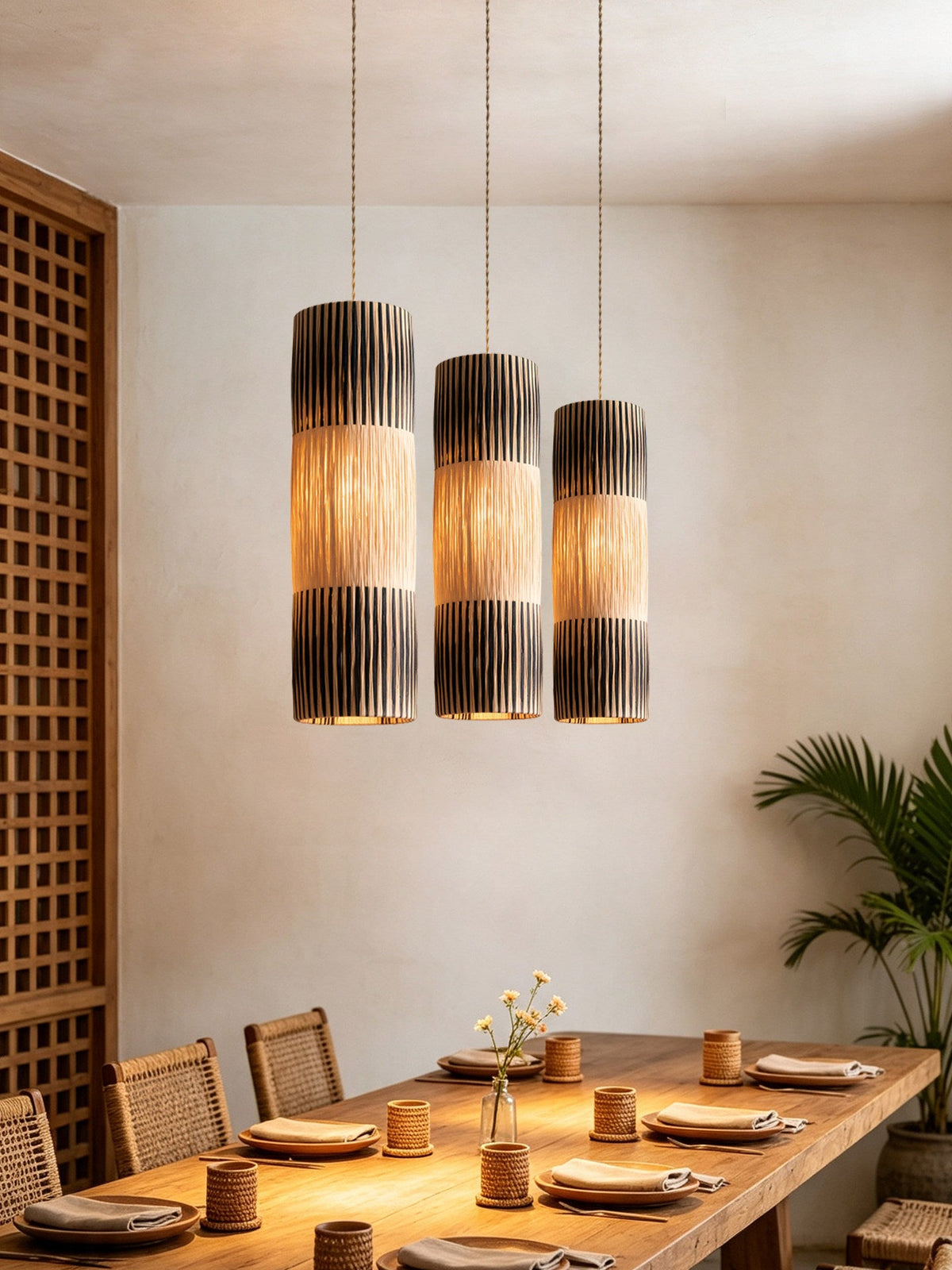 Reed Woven Raffia Pendant Lamp — product view 6