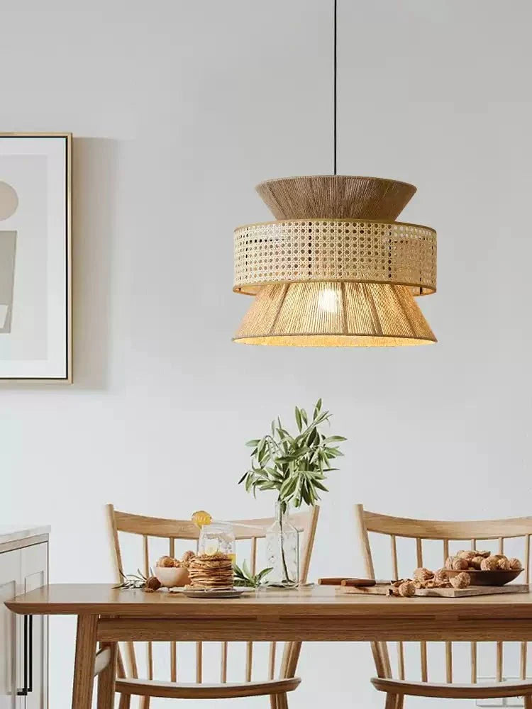 Reed Woven Rattan Pendant Light — product view 2