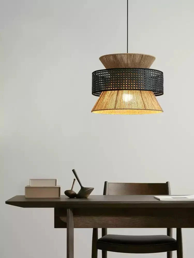 Reed Woven Rattan Pendant Light — product view 3