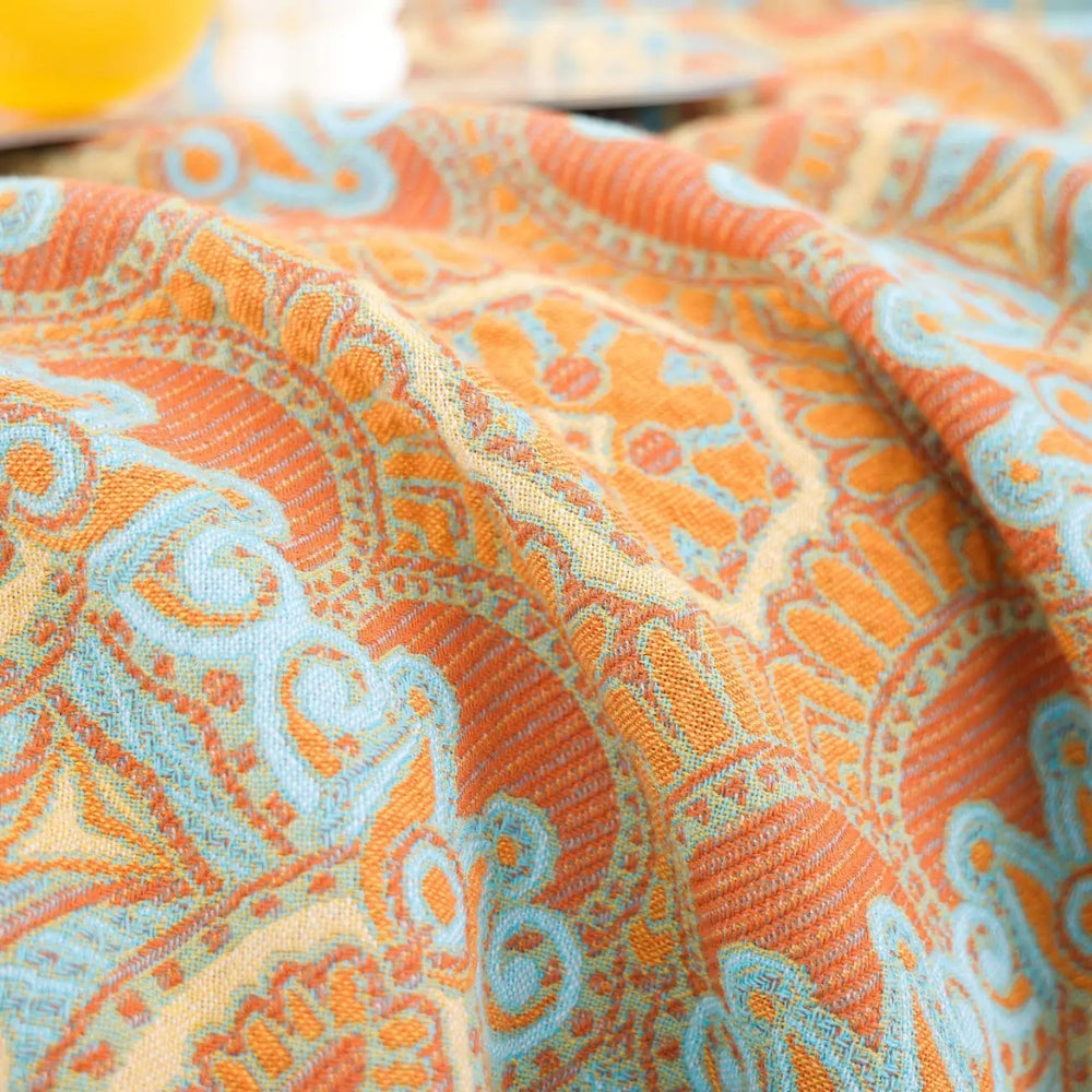 LoungeYard | Reversible Paisley Bohemian Cotton Blanket — product view 4