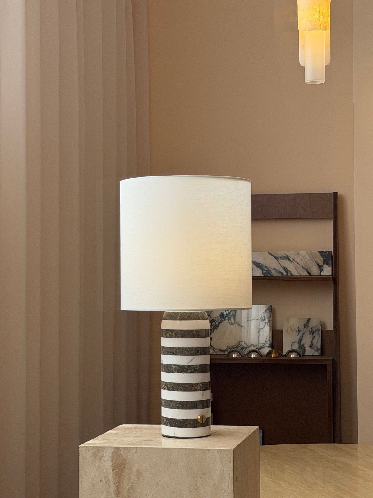 Rivelle Striped Marble Table Lamp — product view 3