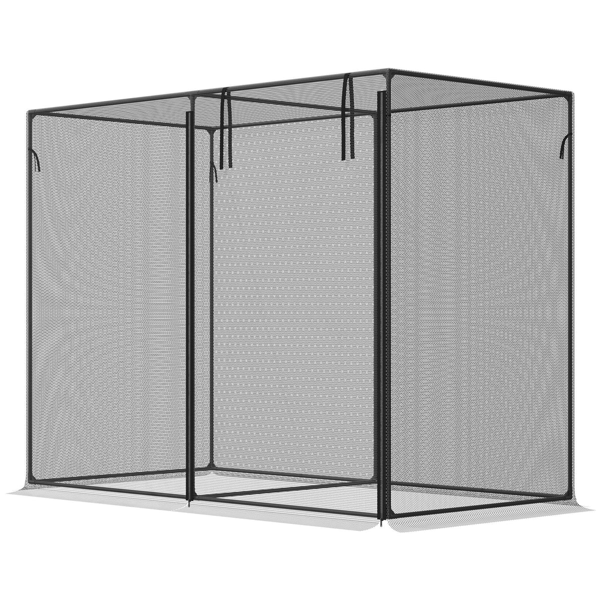 6' x 3' x 5' Crop Cage with Zippered Doors, Black — product view 2