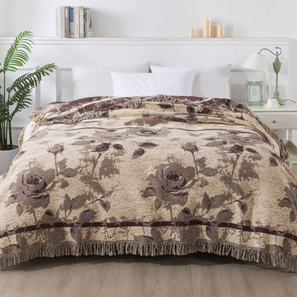 LoungeYard | Rosewood Grace Throw Cotton Blanket — product view 5