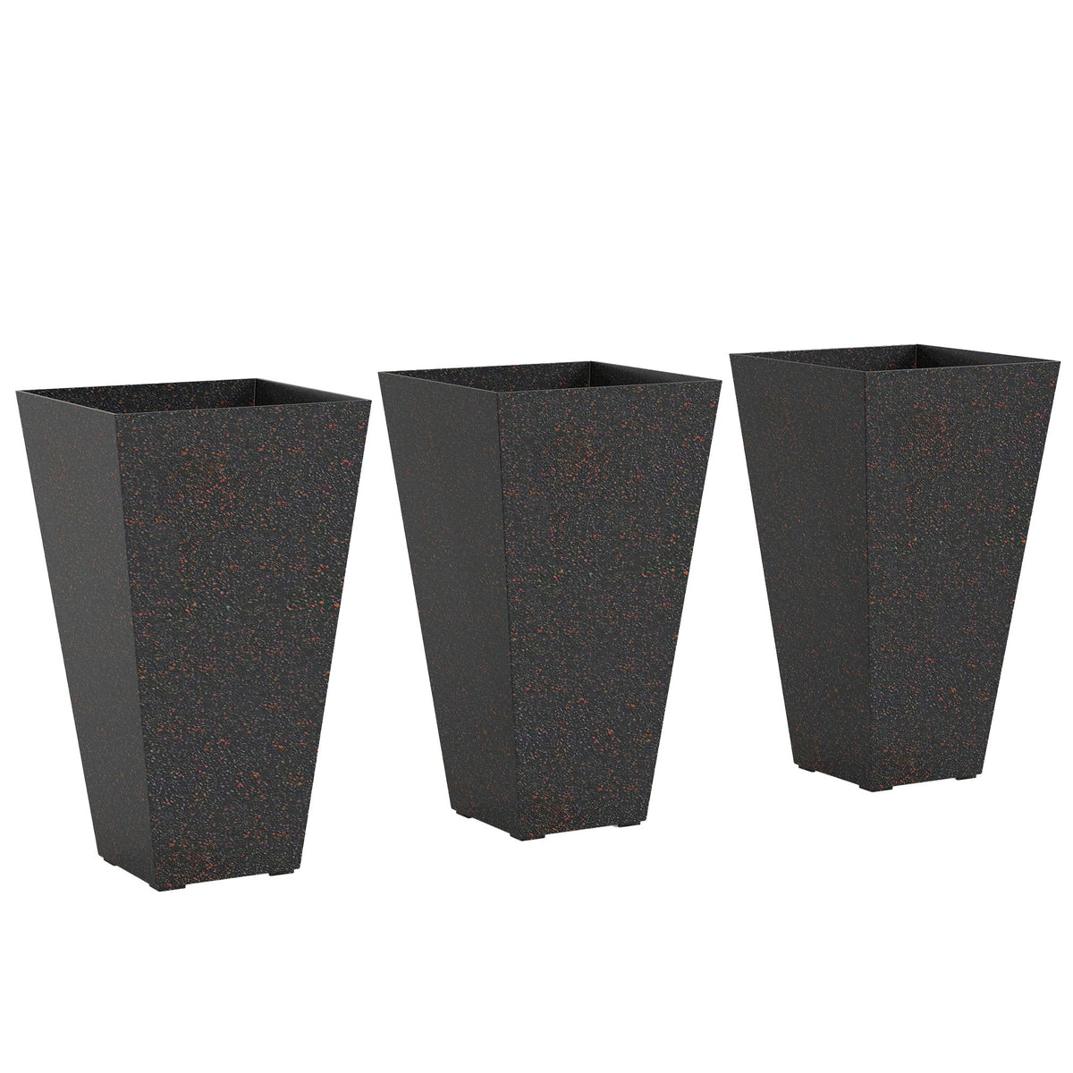 3-Piece 28" Tall Planters with Drainage Holes, Brown — product view 2