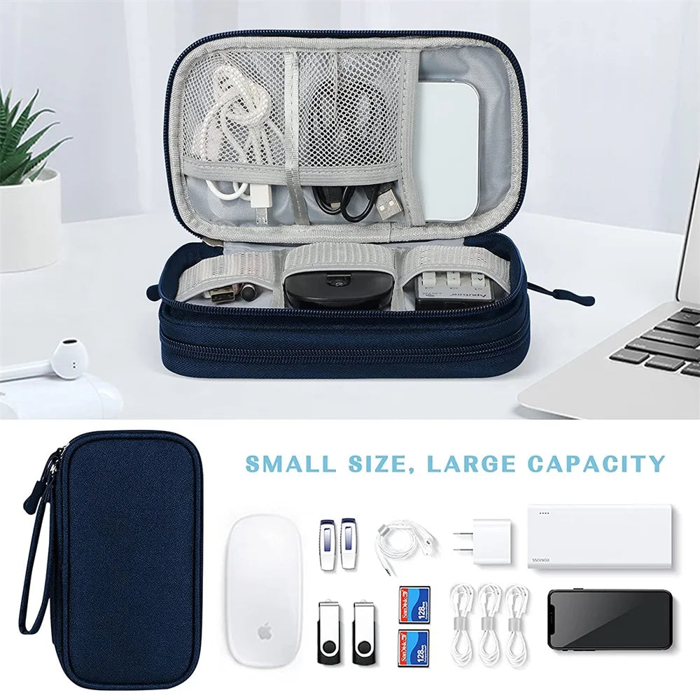 LoungeYard | Techviva PackSafe Electronic Organizer Bag | 2-layer & waterproof | For cables, chargers, USB & accessories | Compact & portable — product view 3