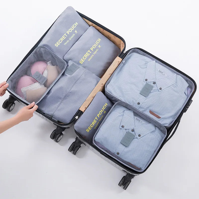 LoungeYard | TRAVORO Packing Cube Set | 6-piece | Waterproof & Extra Volume | Suitcase Organizer for Men — product view 6