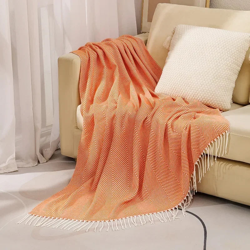 LoungeYard | Nordic Stripe Throw Sofa Blanket — product view 2