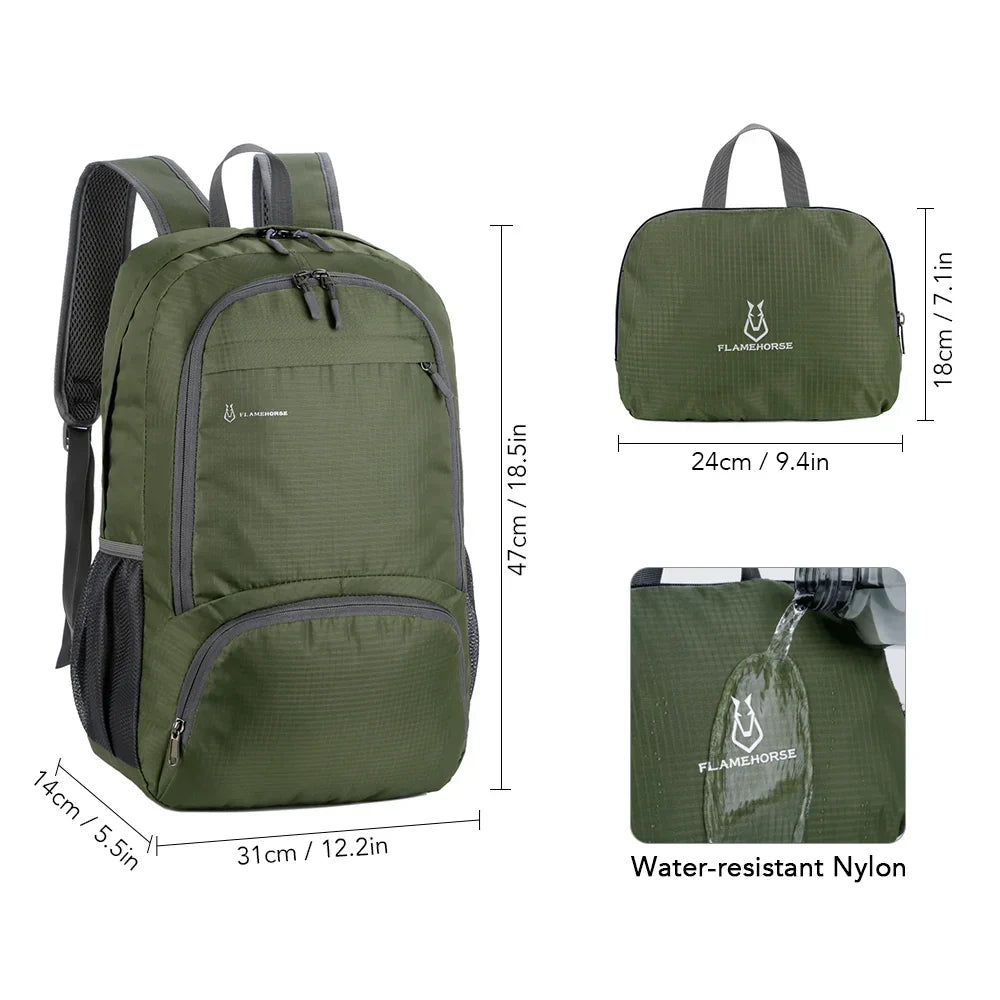 LoungeYard | TrekVita Foldable Backpack | Ultralight & Waterproof | 31×14×47 cm | Outdoor & Travel Backpack for Men & Women — product view 2