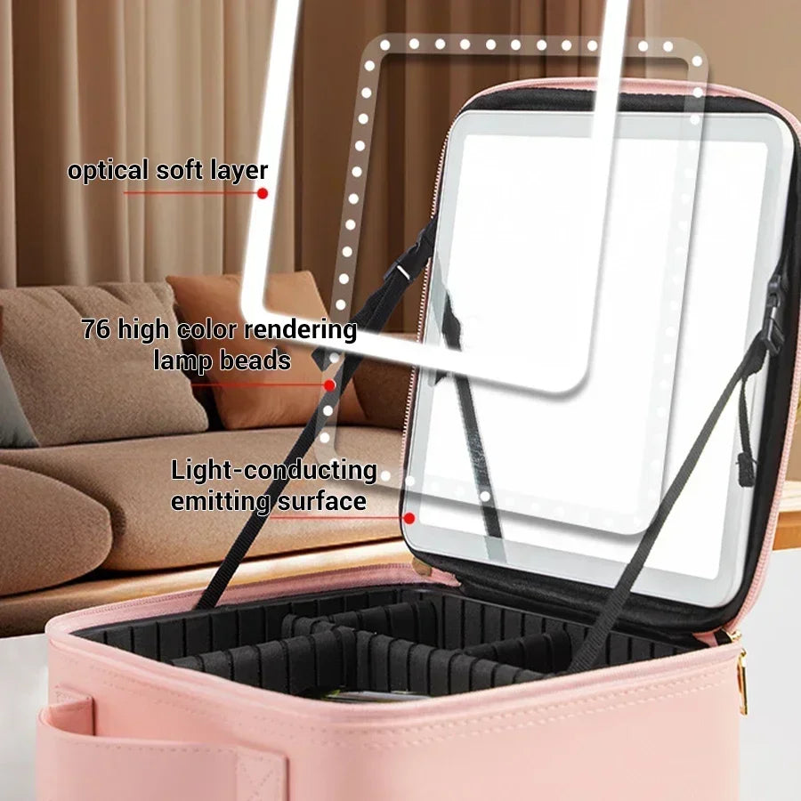 LoungeYard | LED Mirror Travel Makeup Organizer Bag — product view 5